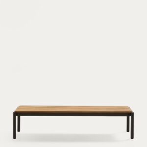 Mesa de centro Sorells de aluminio verde y madera de teca 63 x 144,6 cm FSC 100%