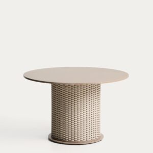 Mesa de exterior Sedalis de aluminio y cuerda topo Ø120 cm