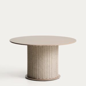 Mesa de exterior Sedalis de aluminio y cuerda topo Ø135 cm