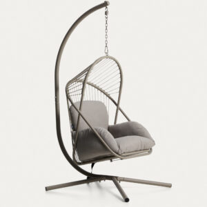 Sillón colgante Livadi de acero y cuerda topo