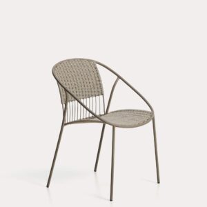 Silla apilable de exterior Atrani de acero galvanizado y cuerda topo