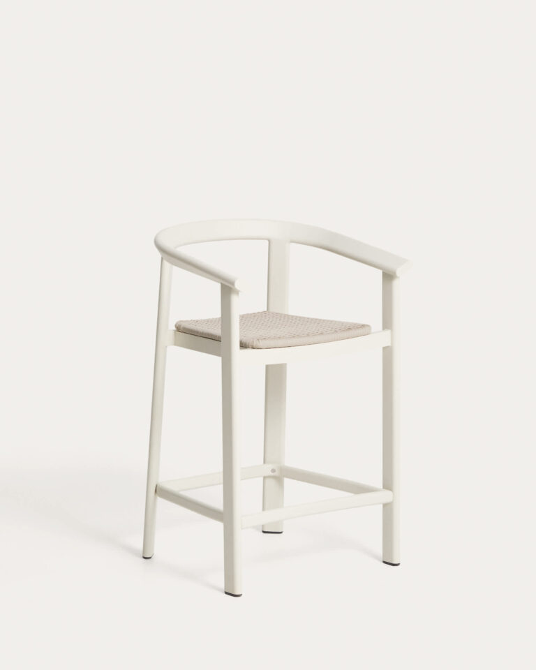 Taburete Erice de aluminio y cuerda crudo 65 cm