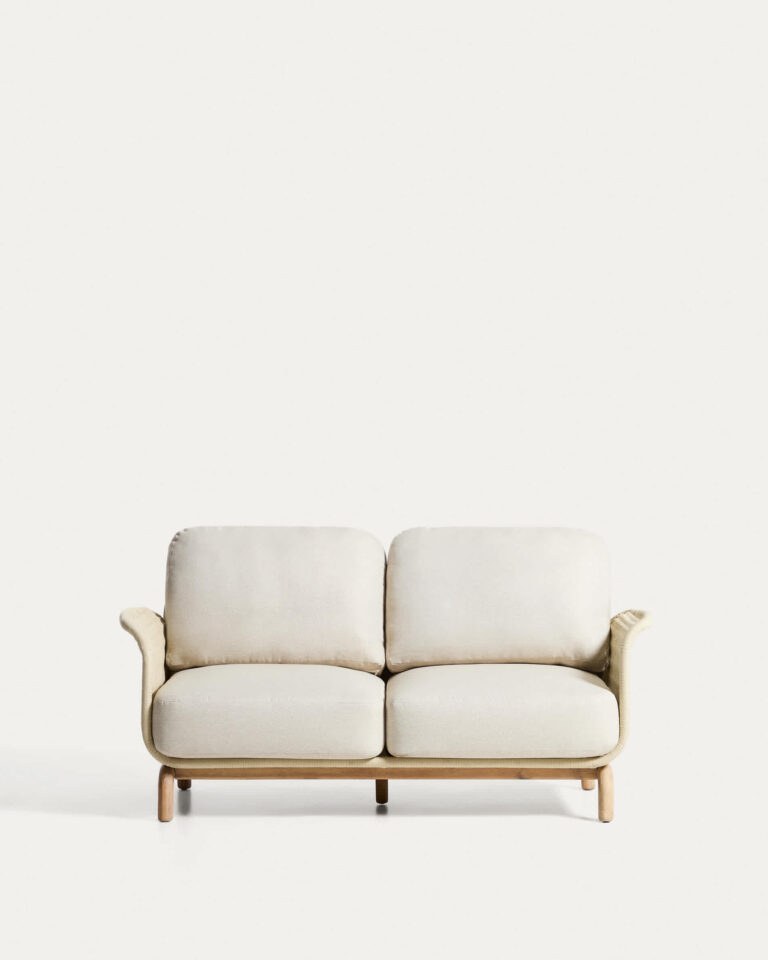 Sofá Alipa 2 plazas de madera maciza de acacia y cuerda crudo 165 cm FSC 100%