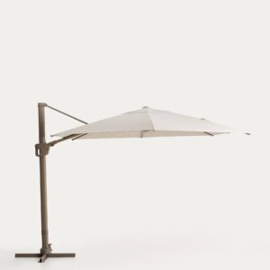 Parasol excéntrico Noli beige con estructura de aluminio topo 300 x 420 cm