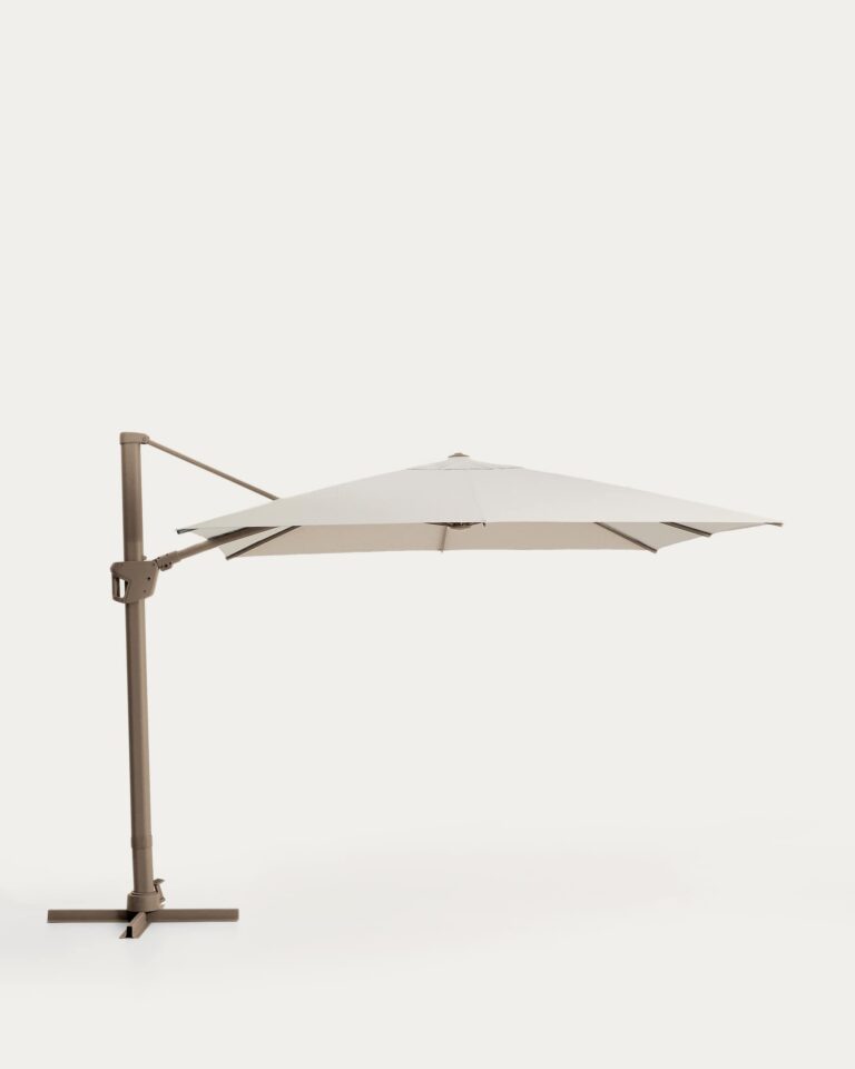 Parasol excéntrico Noli beige con estructura de aluminio topo 300 x 300 cm