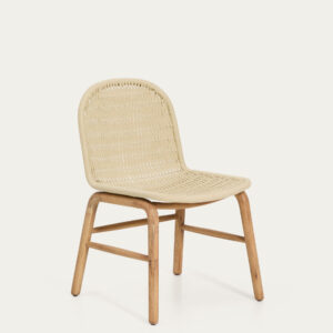 Silla Alipa de madera maciza de acacia y cuerda crudo FSC 100%
