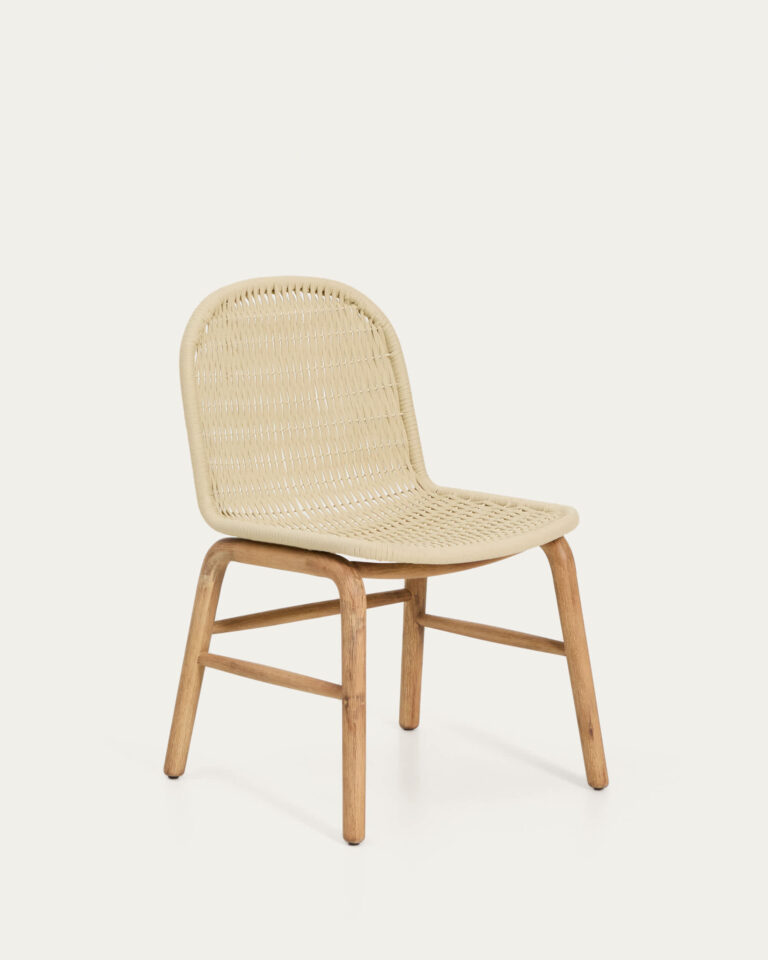 Silla Alipa de madera maciza de acacia y cuerda crudo FSC 100%