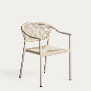 Silla apilable de exterior Livadia de aluminio crudo