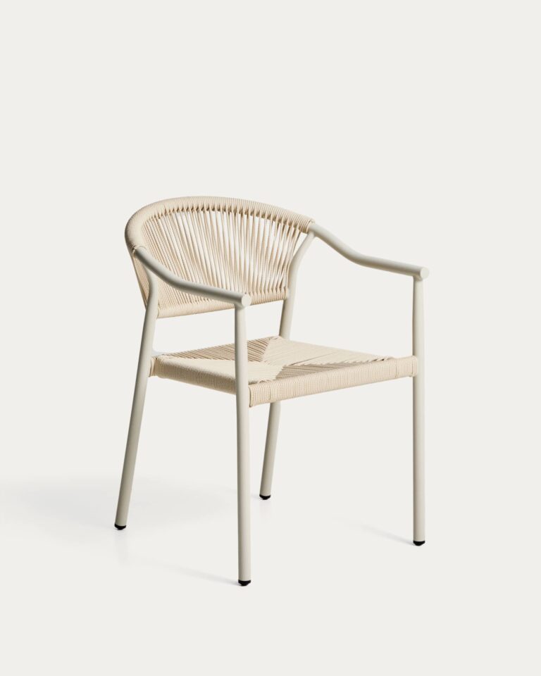 Silla apilable de exterior Livadia de aluminio crudo