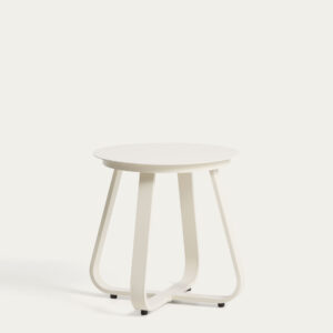 Mesa auxiliar de exterior Tamaris de aluminio color crudo Ø48 cm