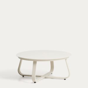 Mesa de centro de exterior Tamaris de aluminio color crudo Ø80 cm