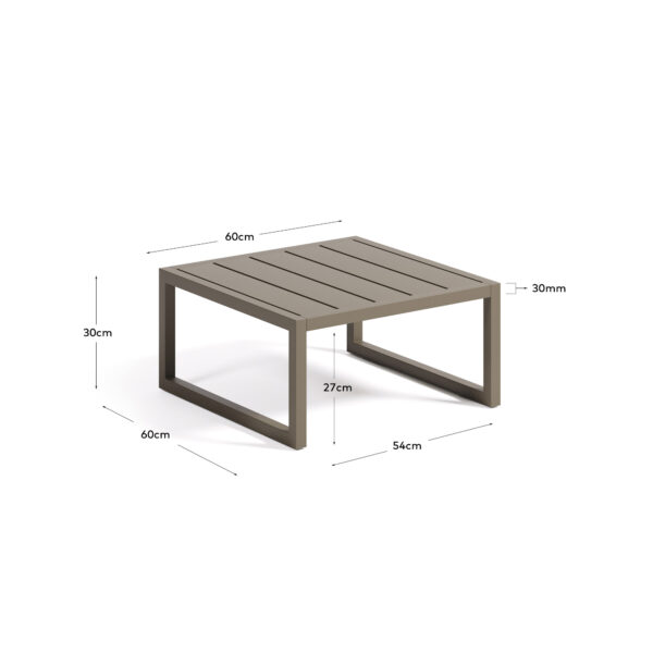 Mesa auxiliar 100% exterior Comova de aluminio verde 60 x 60 cm