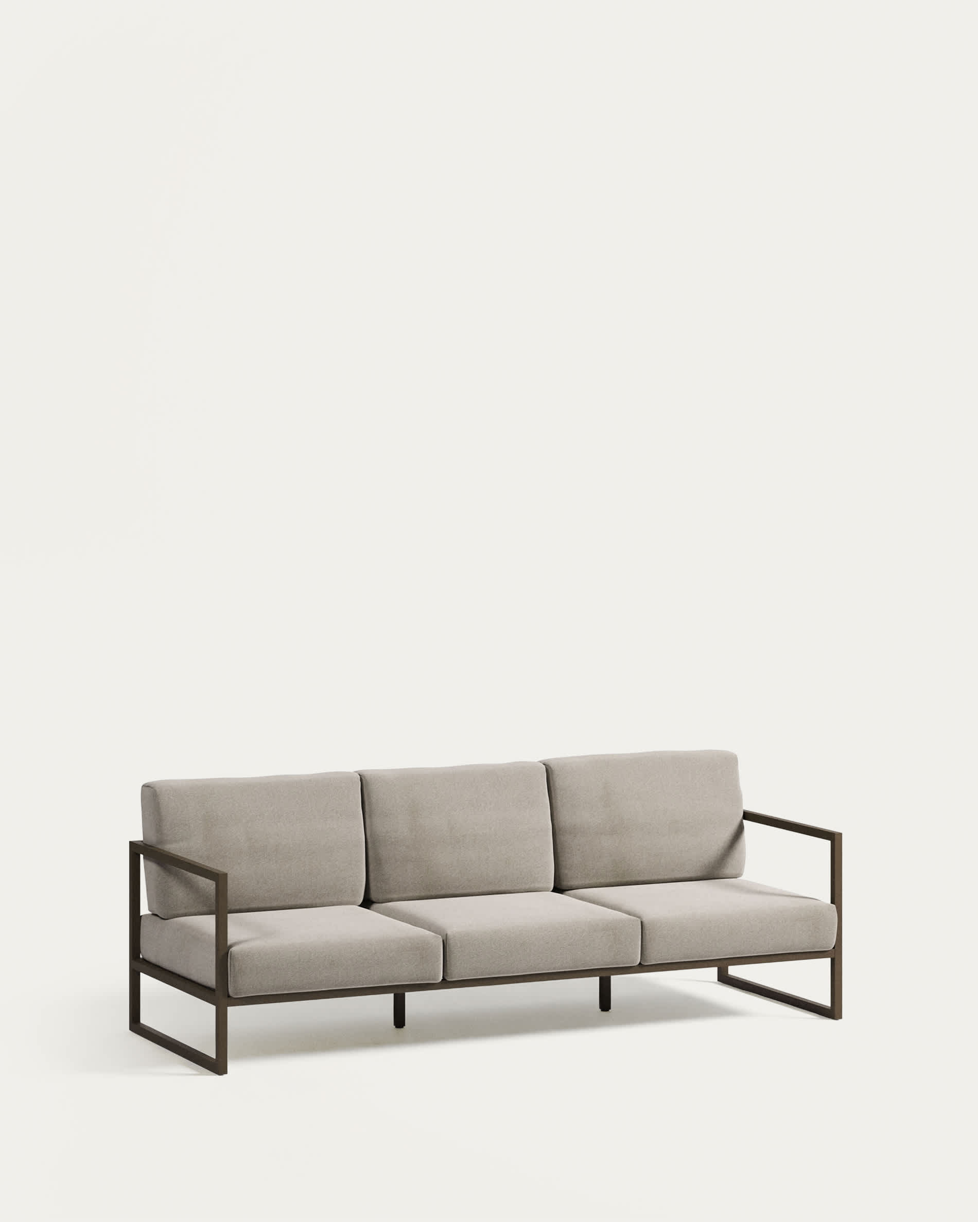 Sofá 100% exterior Comova 3 plazas gris claro y de aluminio verde 222 cm