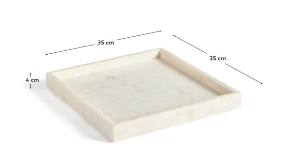 Bandeja Serela de mármol blanco 35 x 35 cm