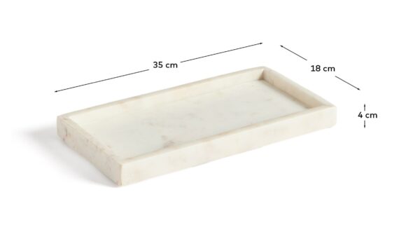 Bandeja Serela de mármol blanco 35 x 18 cm