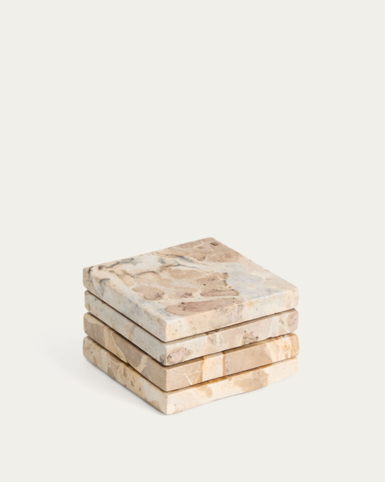 Set Malder de 4 posavasos de mármol beige