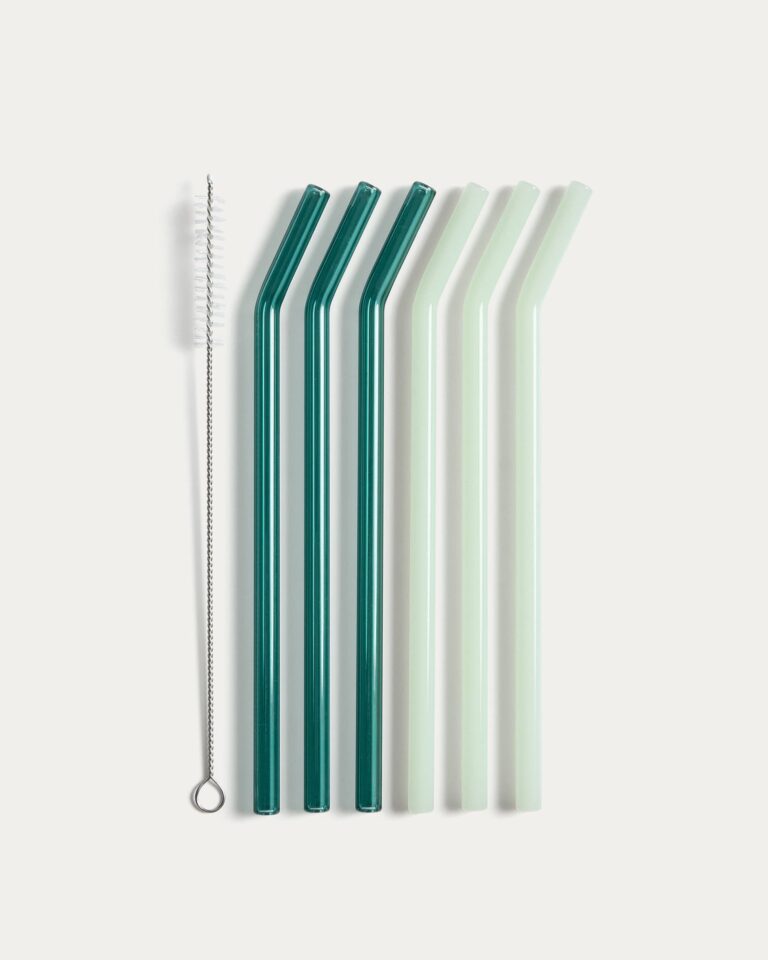 Set Micla de 6 pajitas de vidrio 10,5 cm