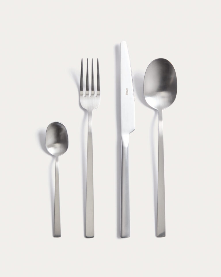 Set Dilora de 16 cubiertos de acero inoxidable con acabado mate