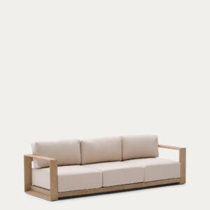 Sofá Ambra de 3 plazas de madera maciza de acacia con acabado claro 249 cm FSC 100%
