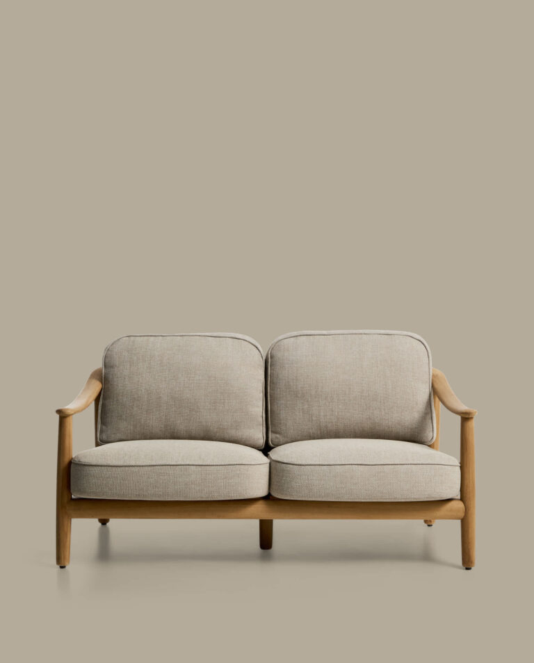 Sofá 2 plazas de exterior Elunda de madera maciza de teca FSC 100% 149 cm