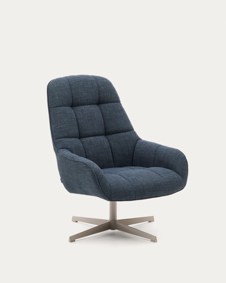 Butaca giratoria Jaspe azul y metal con acabado gris FSC 100%