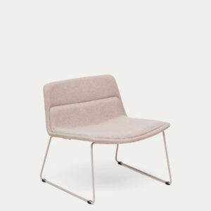 Butaca Zahara beige y acero con acabado beige FSC 100%