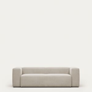 Sofá Blok 3 plazas de chenilla beige 240 cm FSC Mix Credit