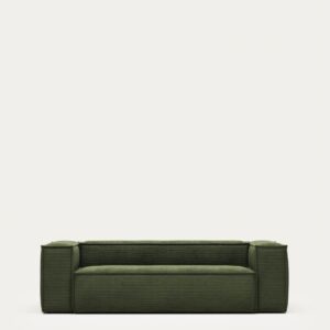 Sofá Blok 3 plazas de pana gruesa verde 240 cm FSC Mix Credit