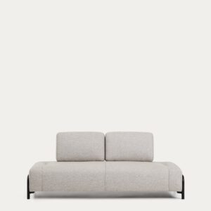 Módulo Compo 2 plazas beige grisáceo y estructura de metal negro 200 cm FSC Mix Credit