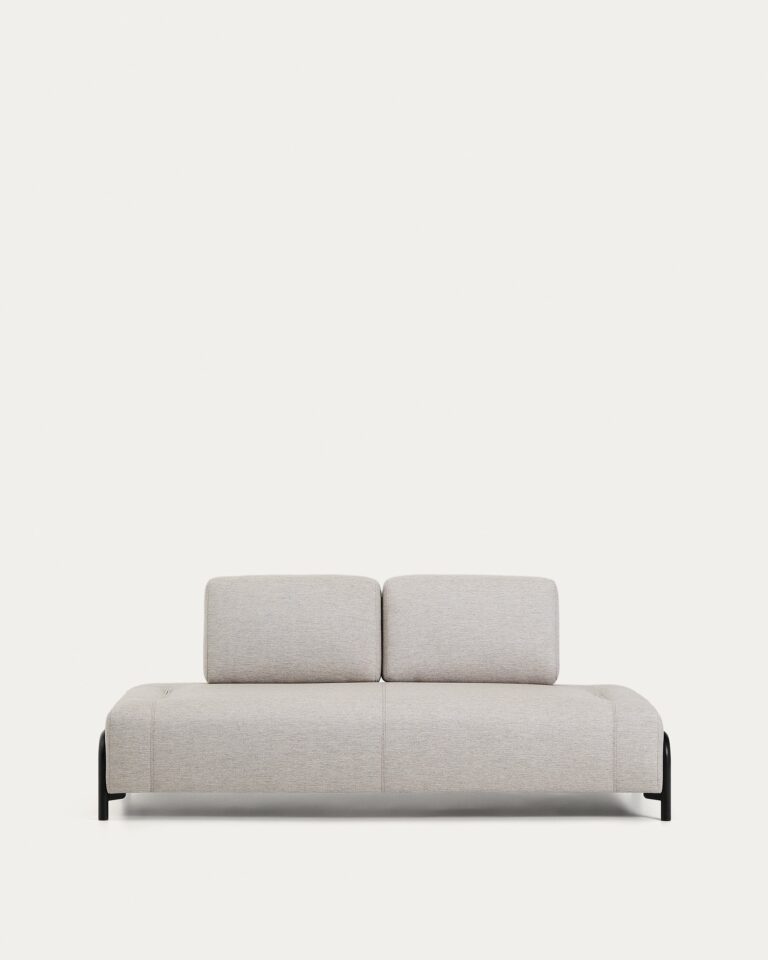 Módulo Compo 2 plazas beige grisáceo y estructura de metal negro 200 cm FSC Mix Credit