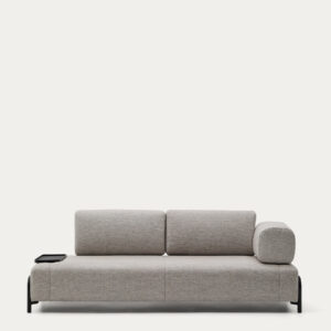 Sofá Compo 3 plazas beige grisáceo con bandeja pequeña 232 cm