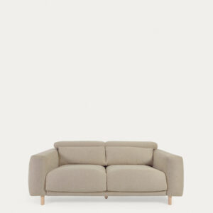 Sofá Singa 3 plazas con cabecero reclinable y asiento extensible beige 215 cm FSC Mix Cred