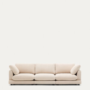 Sofá Gala 4 plazas de chenilla beige FSC Mix Credit 300 cm