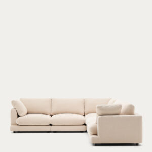 Sofá rinconero Gala 6 plazas de chenilla beige FSC Mix Credit 300 x 300 cm