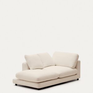 Chaise longue Gala de chenilla izquierdo beige FSC Mix Credit 193 x 105 cm
