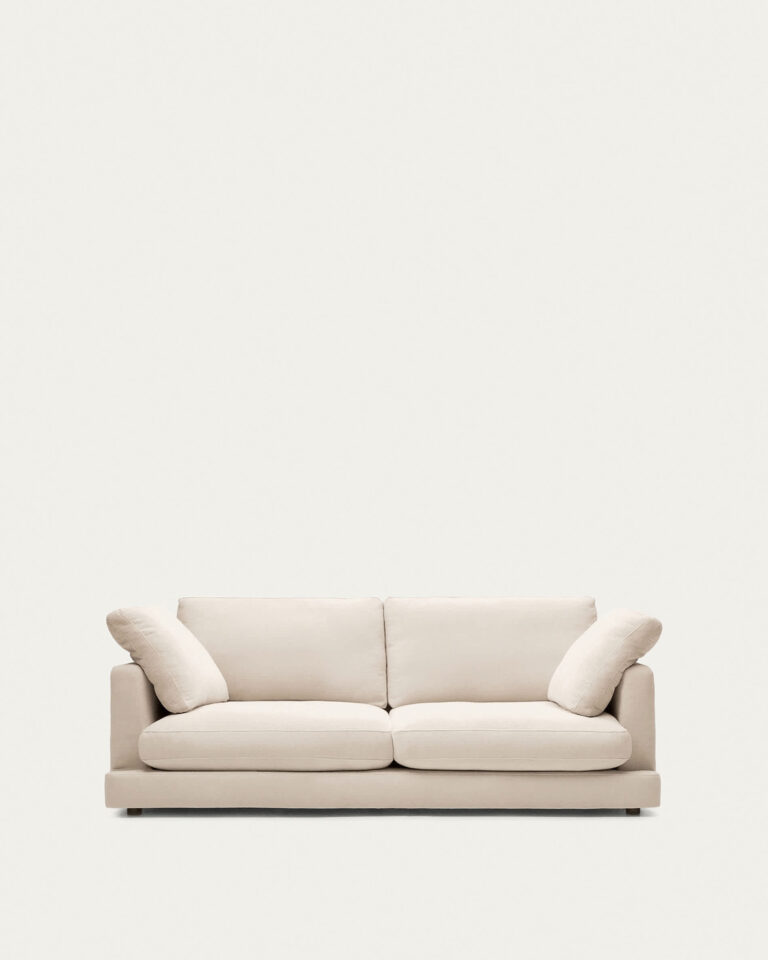 Sofá Gala 3 plazas de chenilla beige FSC Mix Credit 210 cm