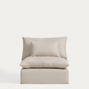 Butaca desenfundable Anarela de lino y viscosa beige 110 cm FSC Mix Credit
