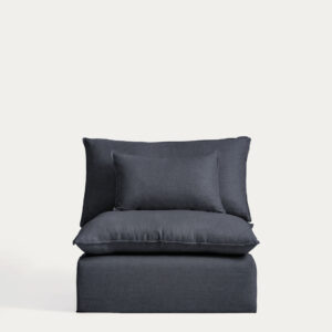 Butaca desenfundable Anarela de lino y viscosa gris oscuro 110 cm FSC Mix Credit