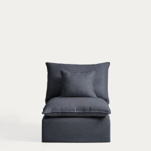 Butaca desenfundable Anarela de lino y viscosa gris oscuro 90 cm FSC Mix Credit