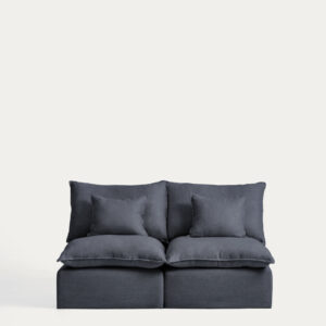 Sofá modular desenfundable Anarela 2 plazas de lino y viscosa gris oscuro 180 cm FSC Mix C