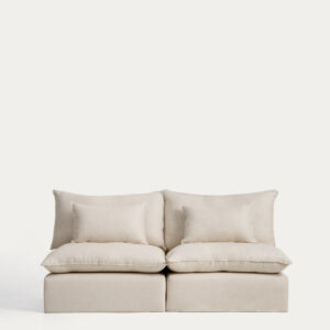 Sofá modular desenfundable Anarela 3 plazas de lino y viscosa beige 220 cm FSC Mix Credit