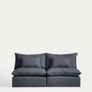 Sofá modular desenfundable Anarela 3 plazas de lino y viscosa gris oscuro 220 cm FSC Mix C