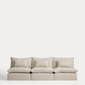 Sofá modular desenfundable Anarela 5 plazas de lino y viscosa beige 330 cm FSC Mix Credit
