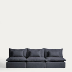 Sofá modular desenfundable Anarela 5 plazas de lino y viscosa gris oscuro 330 cm FSC Mix C