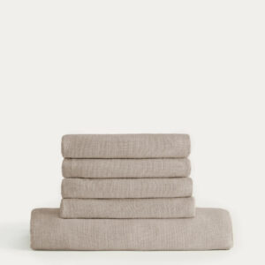 Funda para sofá Anarela 2 plazas de lino beige