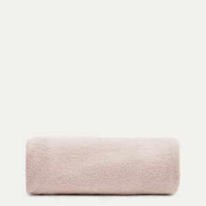 Funda para reposapiés Kaeli de borreguito rosa Ø 90 cm