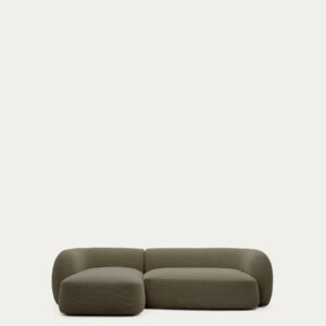 Sofá modular Martina 3 plazas de chenilla con chaise longue izquierdo verde 287 cm