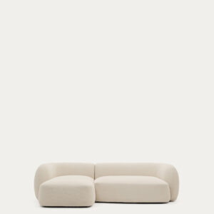 Sofá modular Martina 3 plazas de chenilla con chaise longue izquierdo color crudo 287 cm