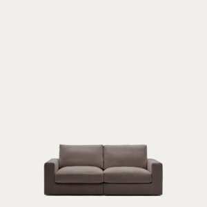 Sofá modular desenfundable Alea 3 plazas chenilla marrón oscuro 220 cm