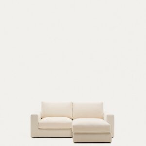 Sofá modular desenfundable Alea 3 plazas chenilla chaise longue derecho crudo 220 cm
